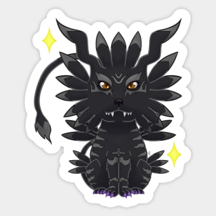 Dark digital wolf Sticker